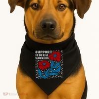 Support Federal Workers  Anti Trump . USA-Made Doggie Bandana thumb 1