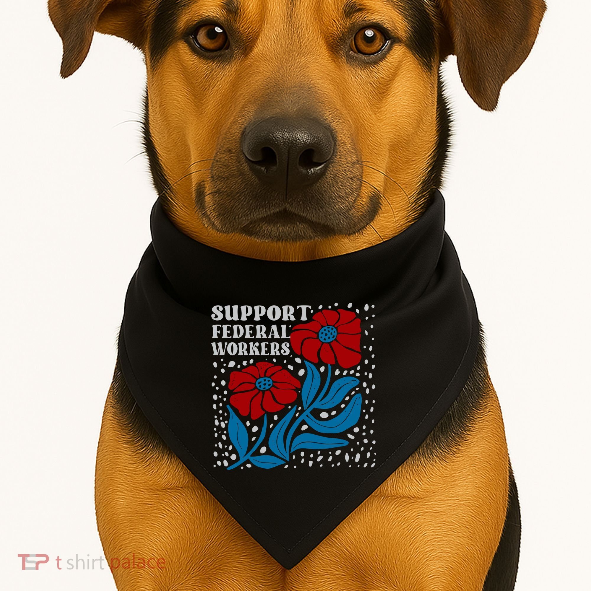 Support Federal Workers  Anti Trump . USA-Made Doggie Bandana