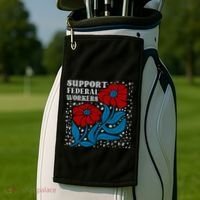 Support Federal Workers  Anti Trump . Golf Towel thumb 2