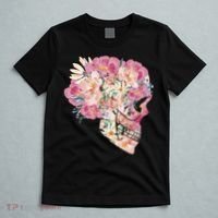 Skull Floral Watercolor Art T-Shirt thumb 5