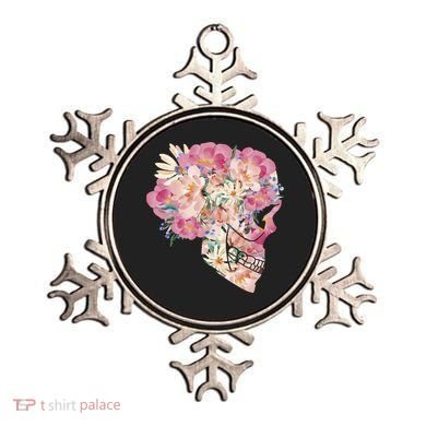 Skull Floral Watercolor Art Ornament