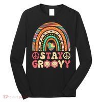 Stay Groovy 60s Outfit 70s Theme Costume Cute Rainbow Hippie Long Sleeve Shirt thumb 0