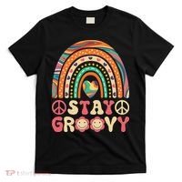 Stay Groovy 60s Outfit 70s Theme Costume Cute Rainbow Hippie T-Shirt thumb 0