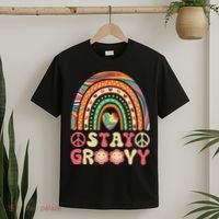Stay Groovy 60s Outfit 70s Theme Costume Cute Rainbow Hippie T-Shirt thumb 2