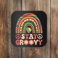 Stay Groovy 60s Outfit 70s Theme Costume Cute Rainbow Hippie Coaster thumb 0