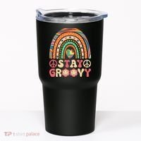 Stay Groovy 60s Outfit 70s Theme Costume Cute Rainbow Hippie Tumbler thumb 0