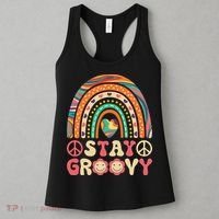 Stay Groovy 60s Outfit 70s Theme Costume Cute Rainbow Hippie Women's Tank Top thumb 3