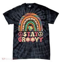 Stay Groovy 60s Outfit 70s Theme Costume Cute Rainbow Hippie Tie-Dye T-Shirt thumb 0