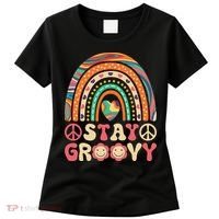 Stay Groovy 60s Outfit 70s Theme Costume Cute Rainbow Hippie Women's T-Shirt thumb 0