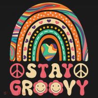 Stay Groovy 60s Outfit 70s Theme Costume Cute Rainbow Hippie Kids Sweatshirt thumb 2