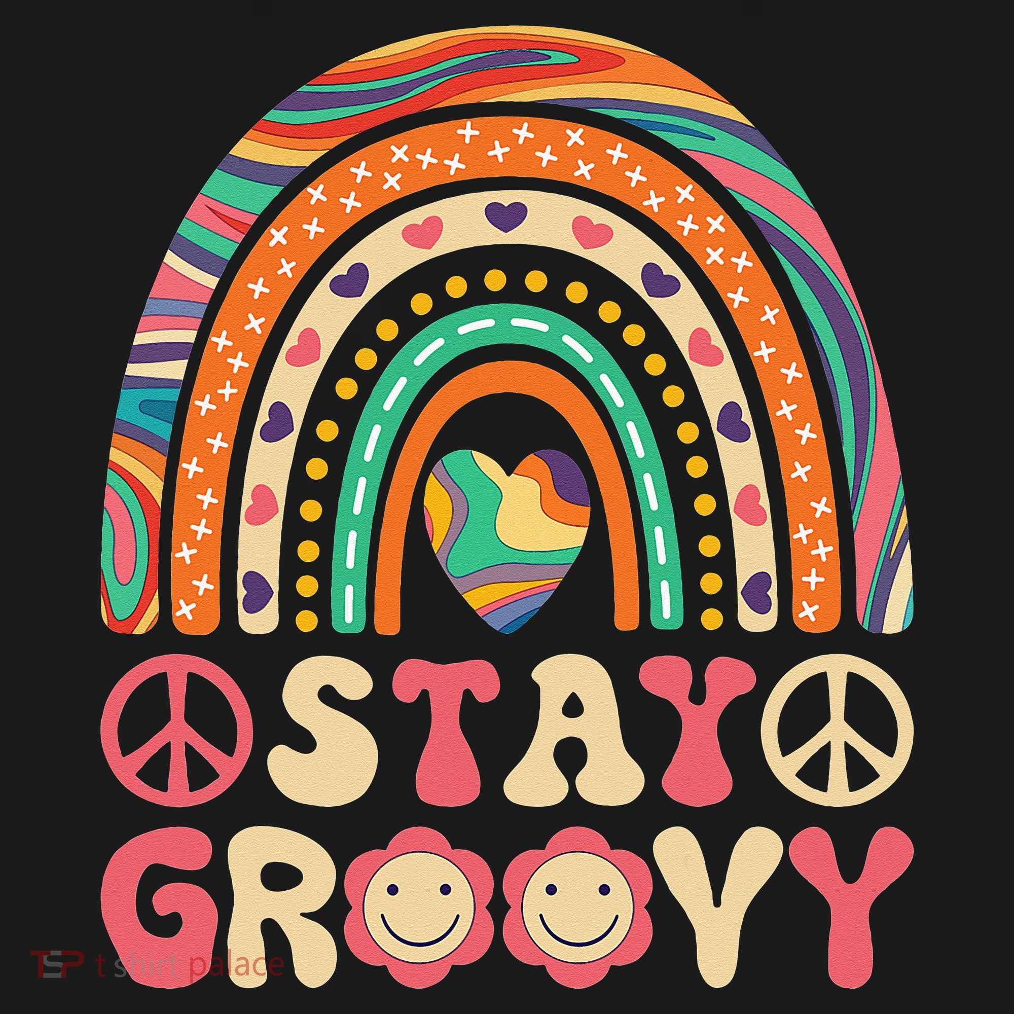 Stay Groovy 60s Outfit 70s Theme Costume Cute Rainbow Hippie Kids Sweatshirt
