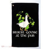 Silliest Goose At The Pub Funny St Patricks Day Golf Towel thumb 0