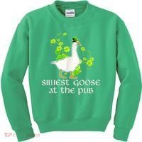 Silliest Goose At The Pub Funny St Patricks Day Kids Sweatshirt thumb 0