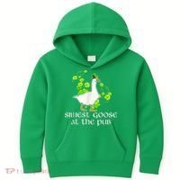 Silliest Goose At The Pub Funny St Patricks Day Kids Hoodie thumb 0