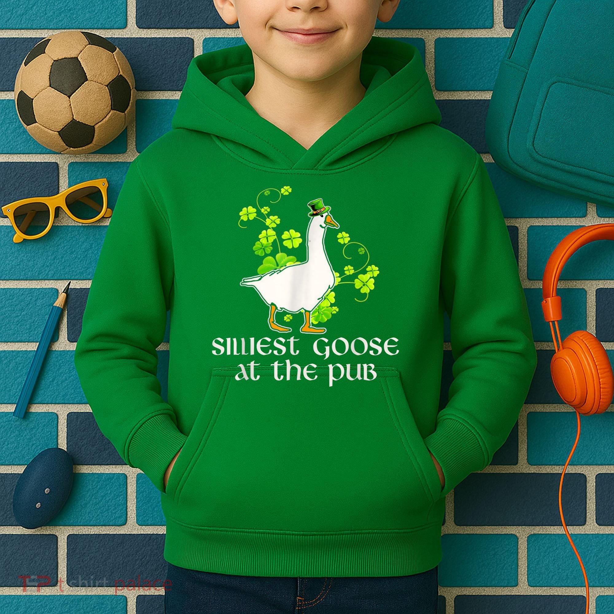 Silliest Goose At The Pub Funny St Patricks Day Kids Hoodie