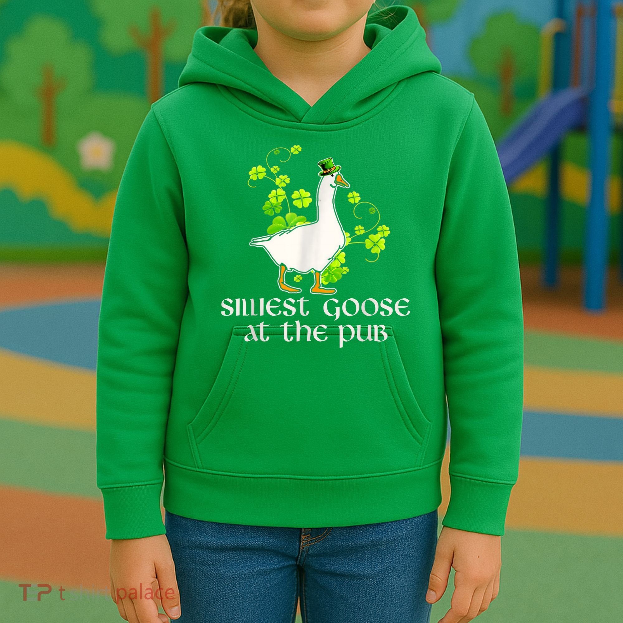 Silliest Goose At The Pub Funny St Patricks Day Kids Hoodie