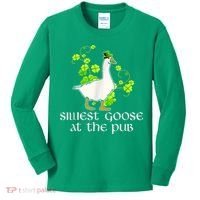 Silliest Goose At The Pub Funny St Patricks Day Kids Long Sleeve Shirt thumb 0