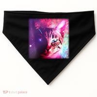 Spacy Galaxy Alien Cat USA-Made Doggie Bandana thumb 0