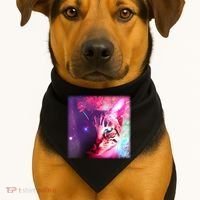 Spacy Galaxy Alien Cat USA-Made Doggie Bandana thumb 1