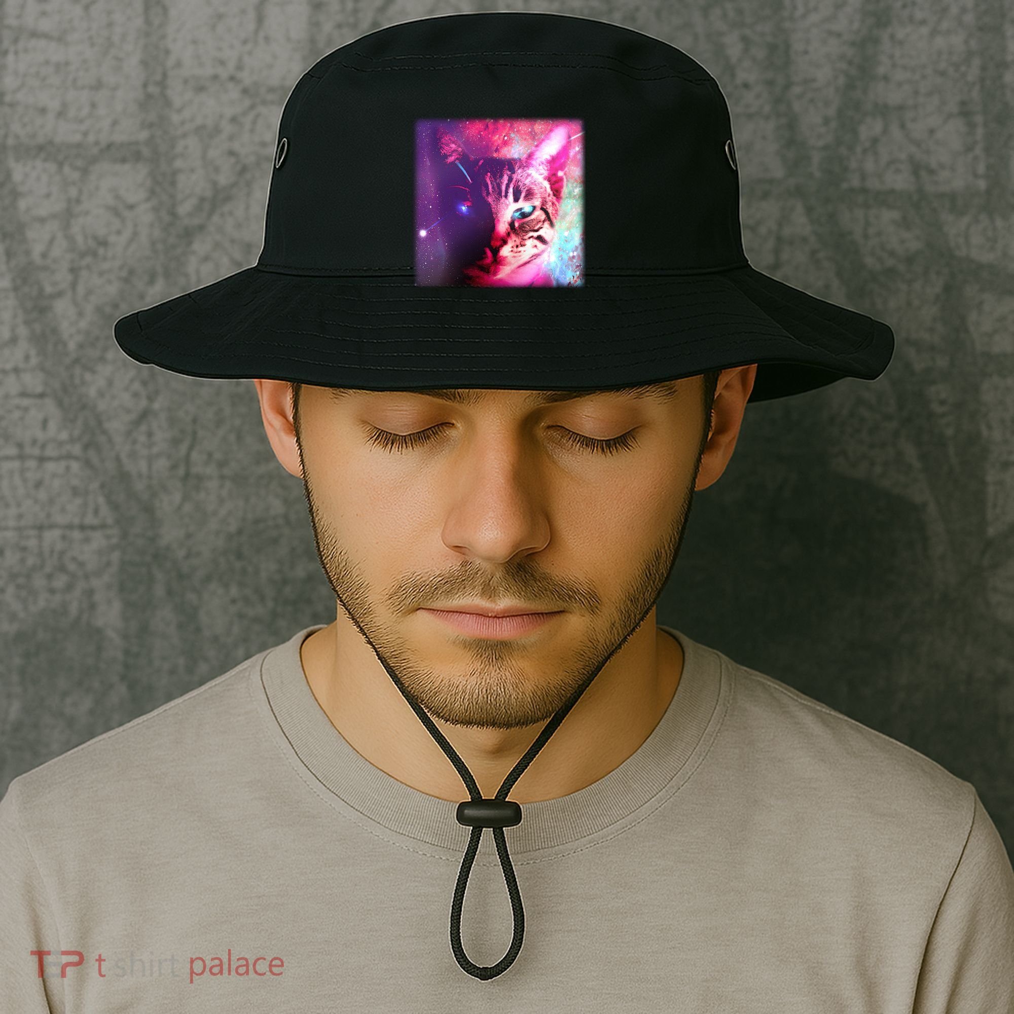 Spacy Galaxy Alien Cat Bucket Hat