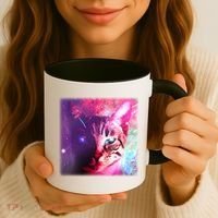 Spacy Galaxy Alien Cat Coffee Mug thumb 3