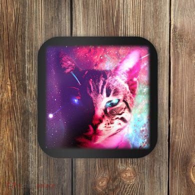 Spacy Galaxy Alien Cat Coaster