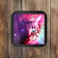 Spacy Galaxy Alien Cat Coaster thumb 0