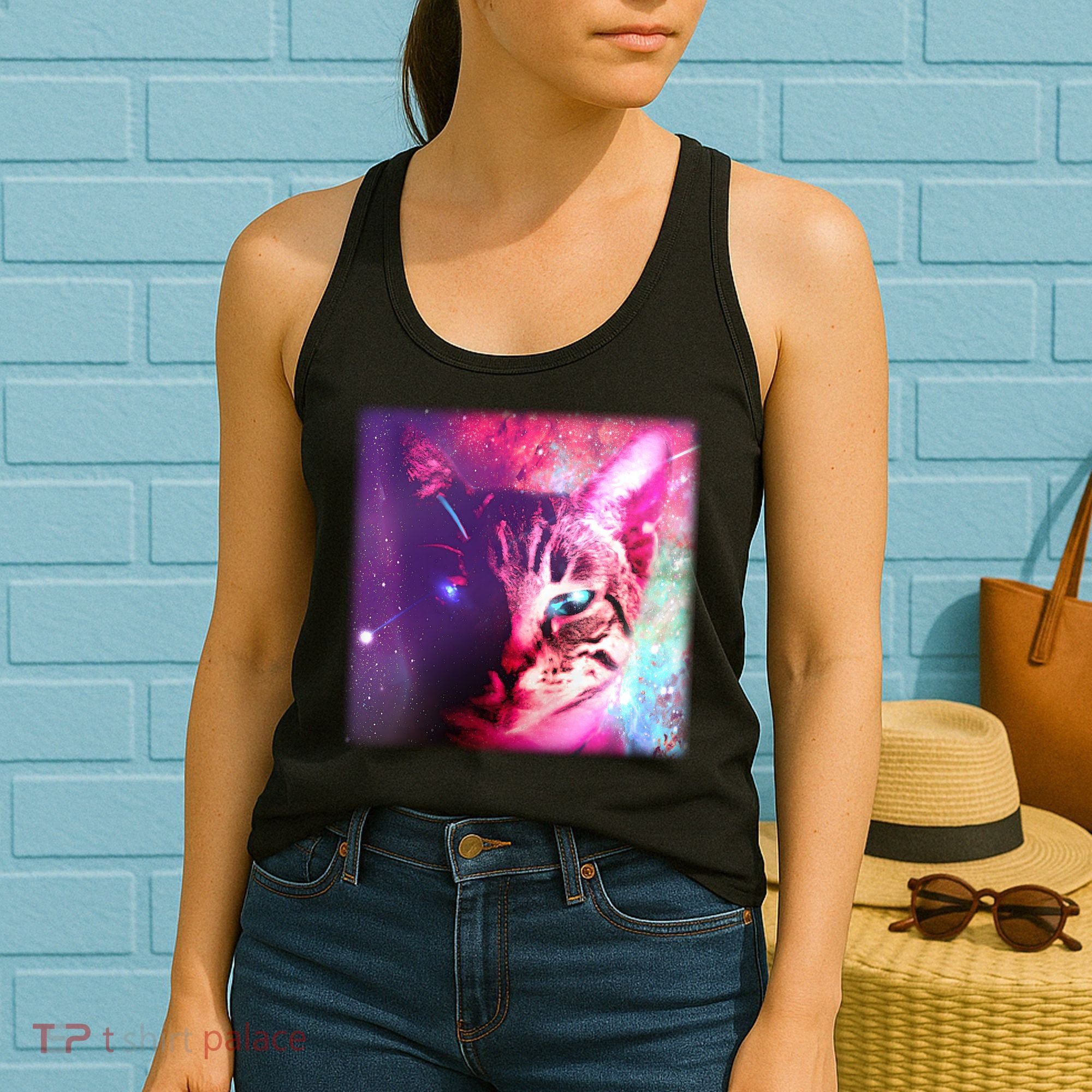 Spacy Galaxy Alien Cat Women's Tank Top