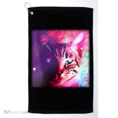 Spacy Galaxy Alien Cat Golf Towel
