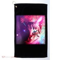 Spacy Galaxy Alien Cat Golf Towel thumb 0