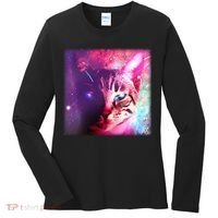 Spacy Galaxy Alien Cat Women's Long Sleeve Shirt thumb 0
