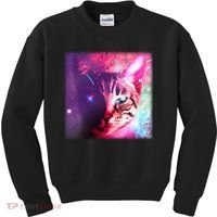 Spacy Galaxy Alien Cat Kids Sweatshirt thumb 0