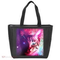Spacy Galaxy Alien Cat Tote Bag thumb 0