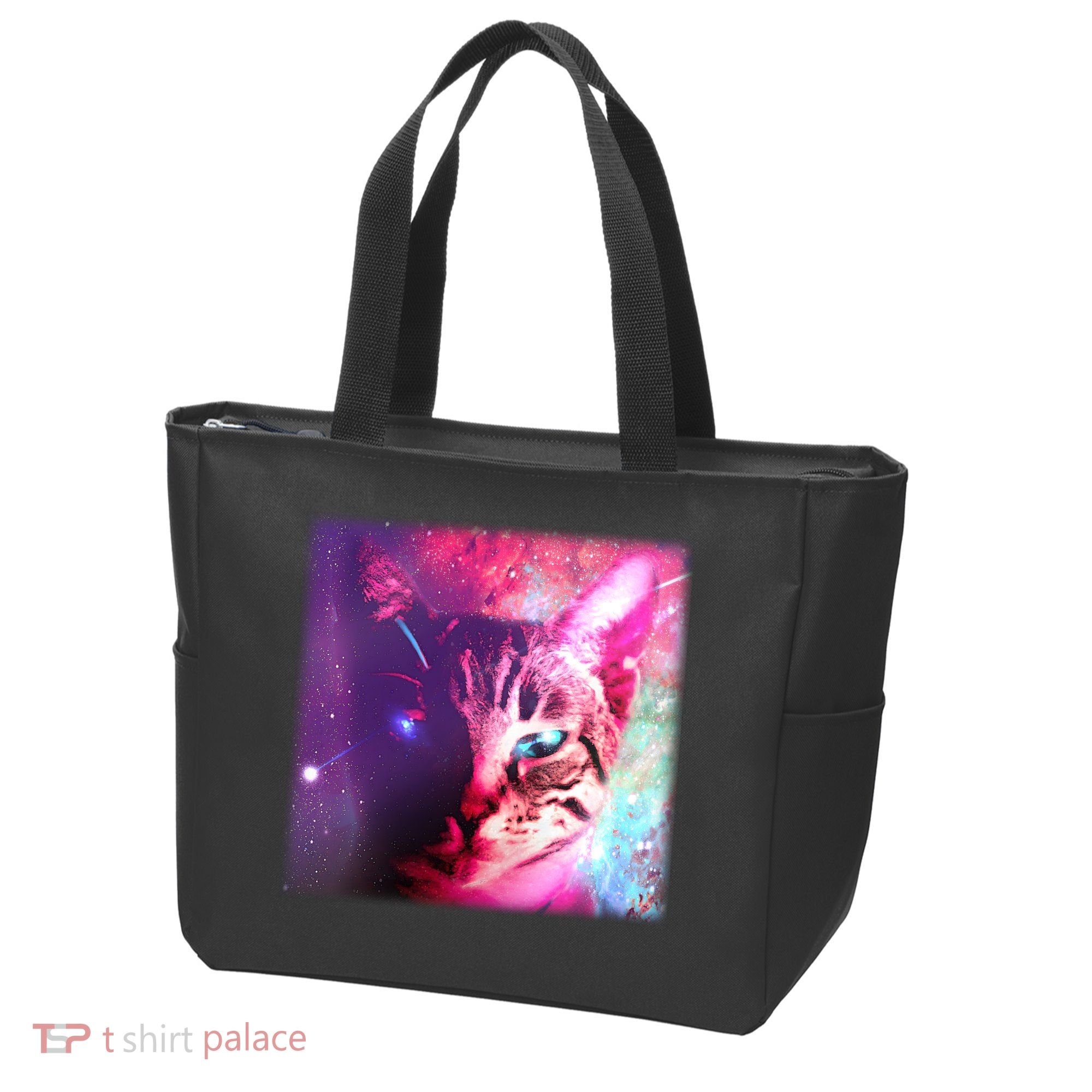 Spacy Galaxy Alien Cat Tote Bag