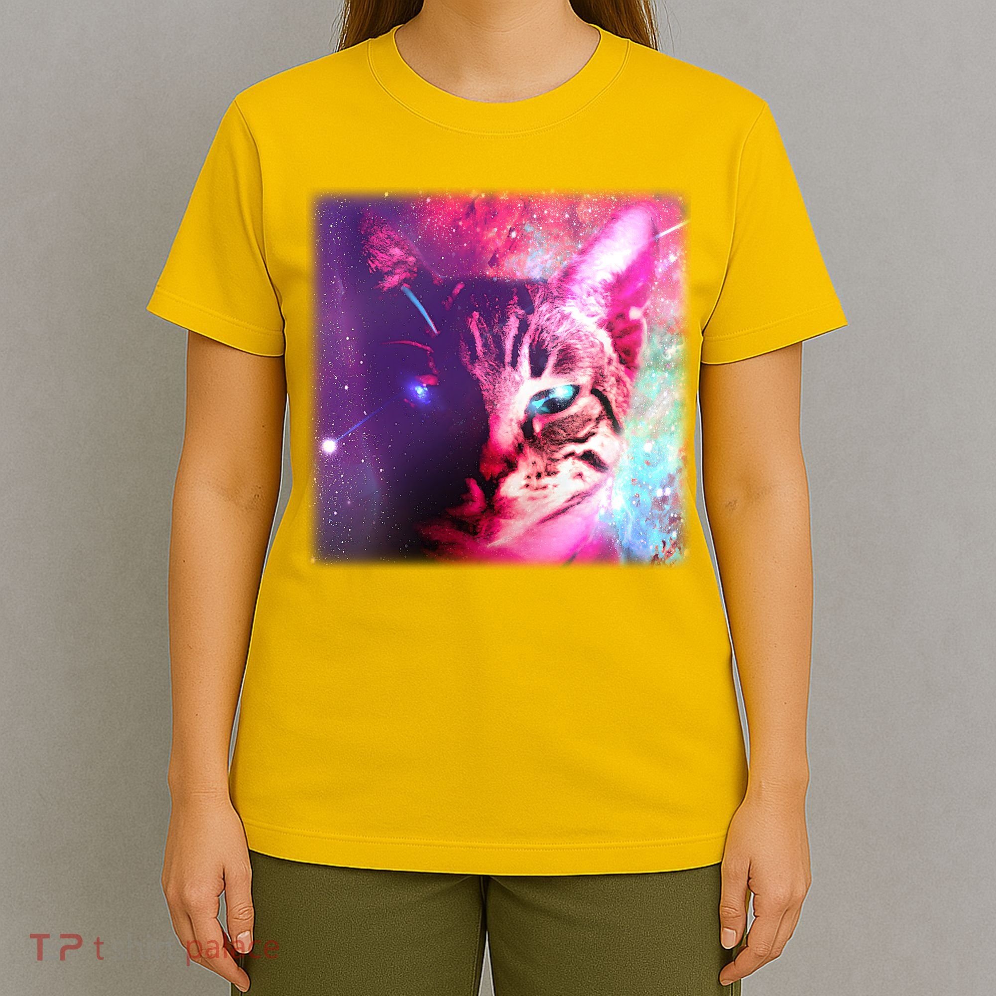 Spacy Galaxy Alien Cat T-Shirt