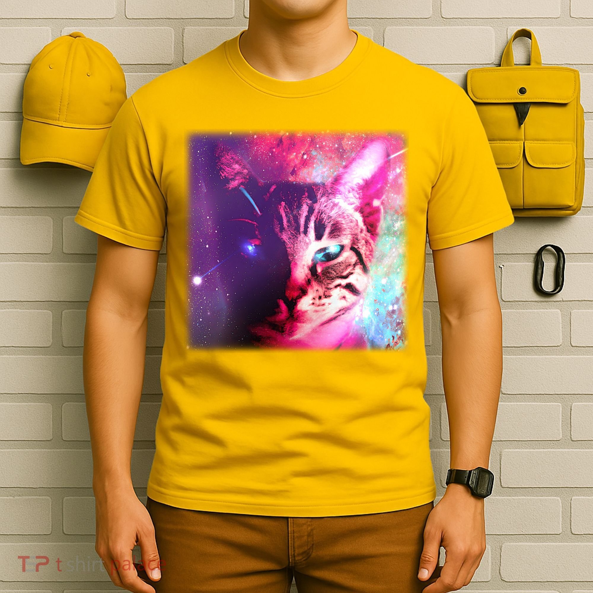 Spacy Galaxy Alien Cat T-Shirt