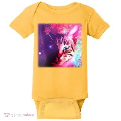 Spacy Galaxy Alien Cat Baby Bodysuit