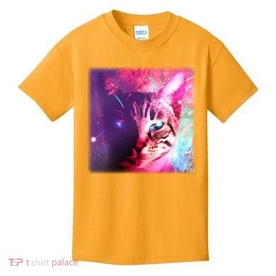Spacy Galaxy Alien Cat Kids T-Shirt