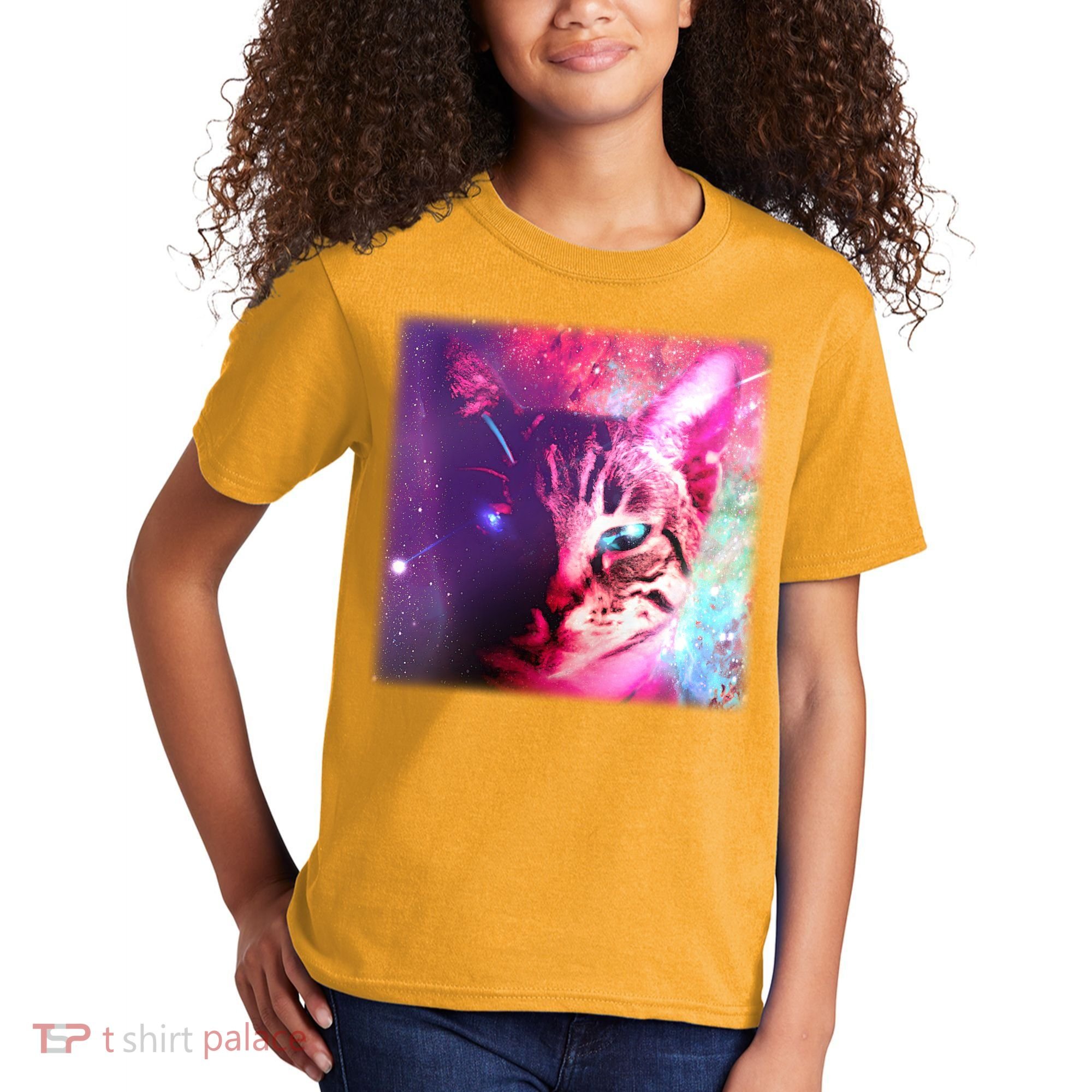 Spacy Galaxy Alien Cat Kids T-Shirt