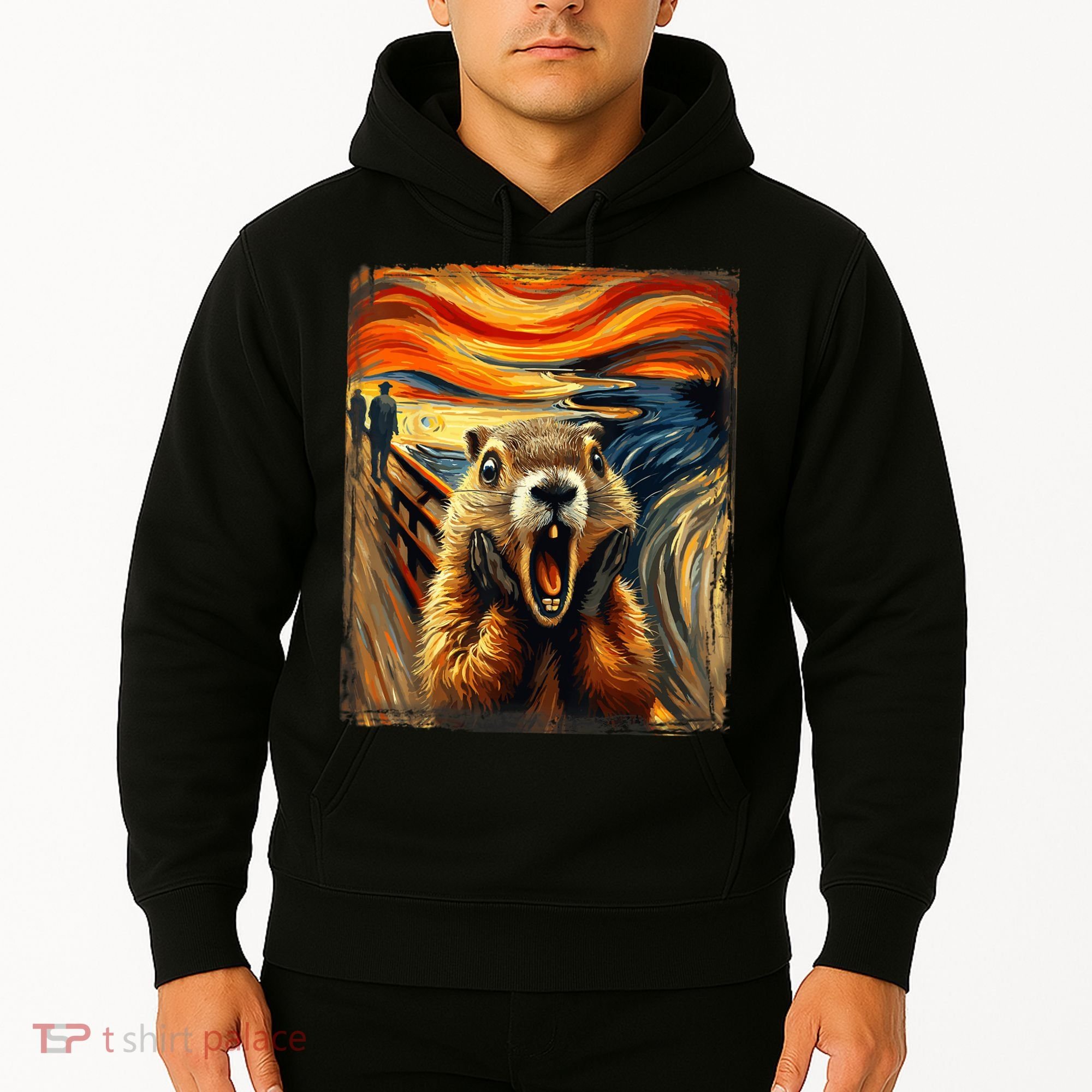 Scream Groundhog | Artistic Groundhog Day Hoodie