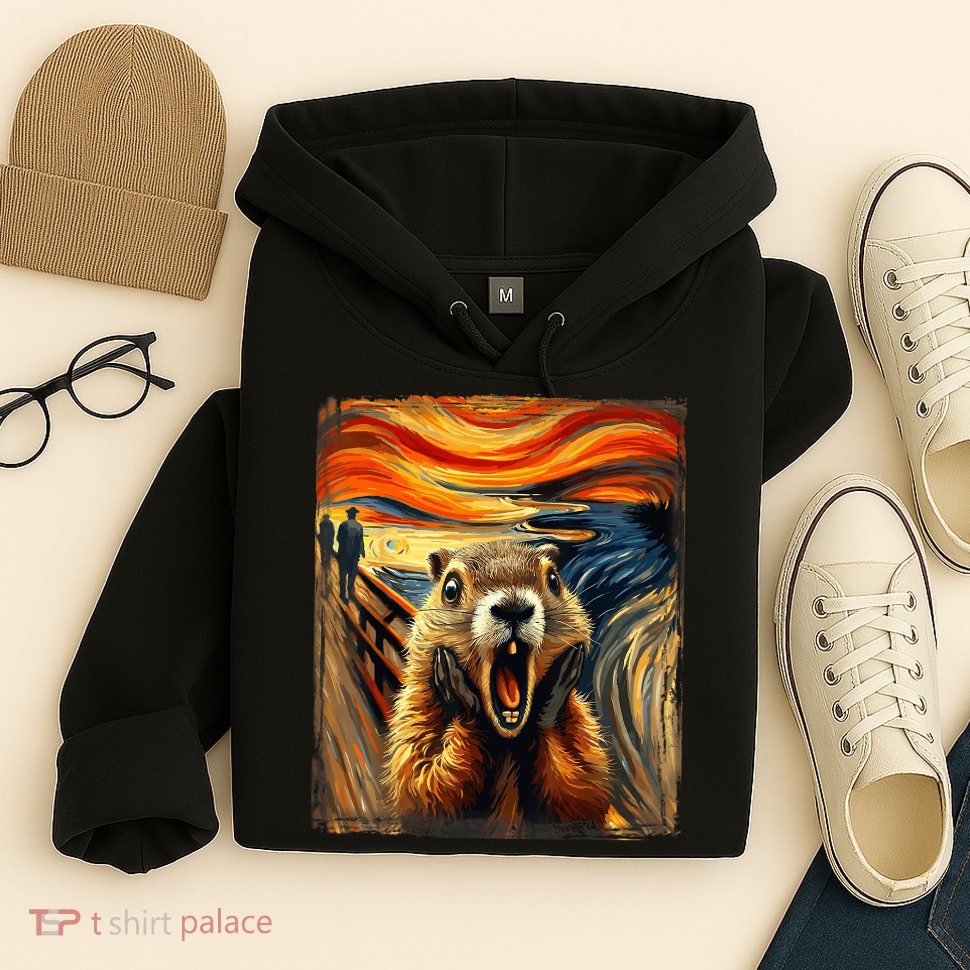 Scream Groundhog | Artistic Groundhog Day Hoodie