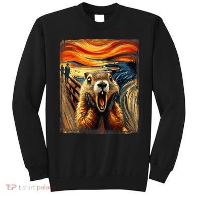 Scream Groundhog | Artistic Groundhog Day Sweatshirt