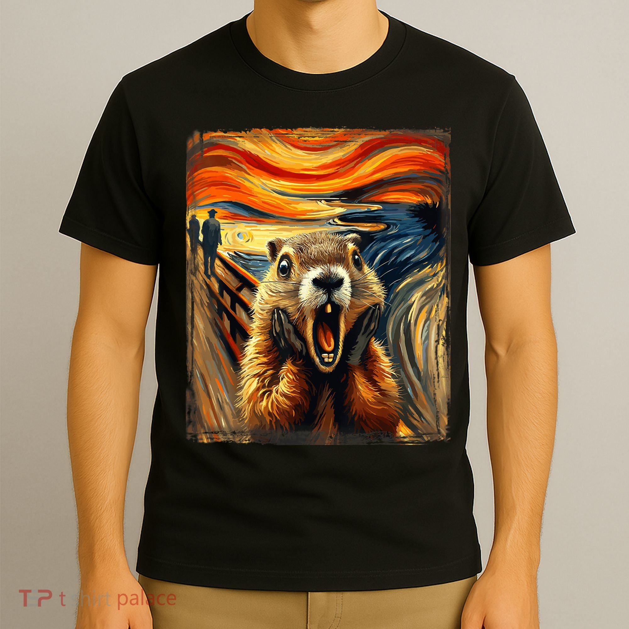 Scream Groundhog | Artistic Groundhog Day T-Shirt
