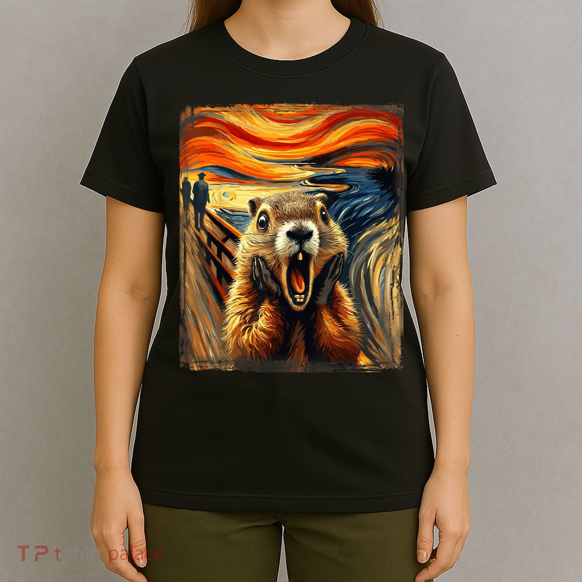 Scream Groundhog | Artistic Groundhog Day T-Shirt