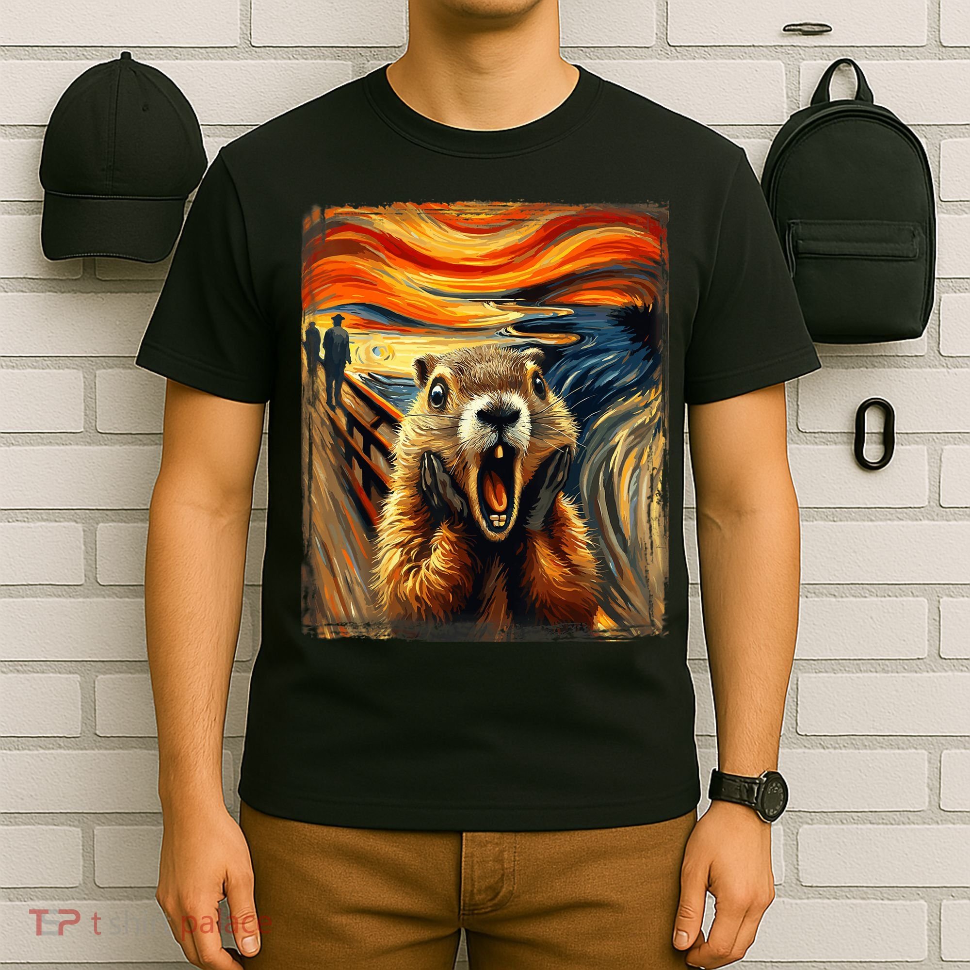 Scream Groundhog | Artistic Groundhog Day T-Shirt