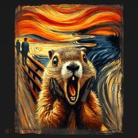 Scream Groundhog | Artistic Groundhog Day T-Shirt thumb 7