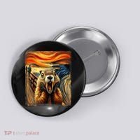 Scream Groundhog | Artistic Groundhog Day Button thumb 0
