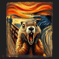 Scream Groundhog | Artistic Groundhog Day Beanie thumb 2