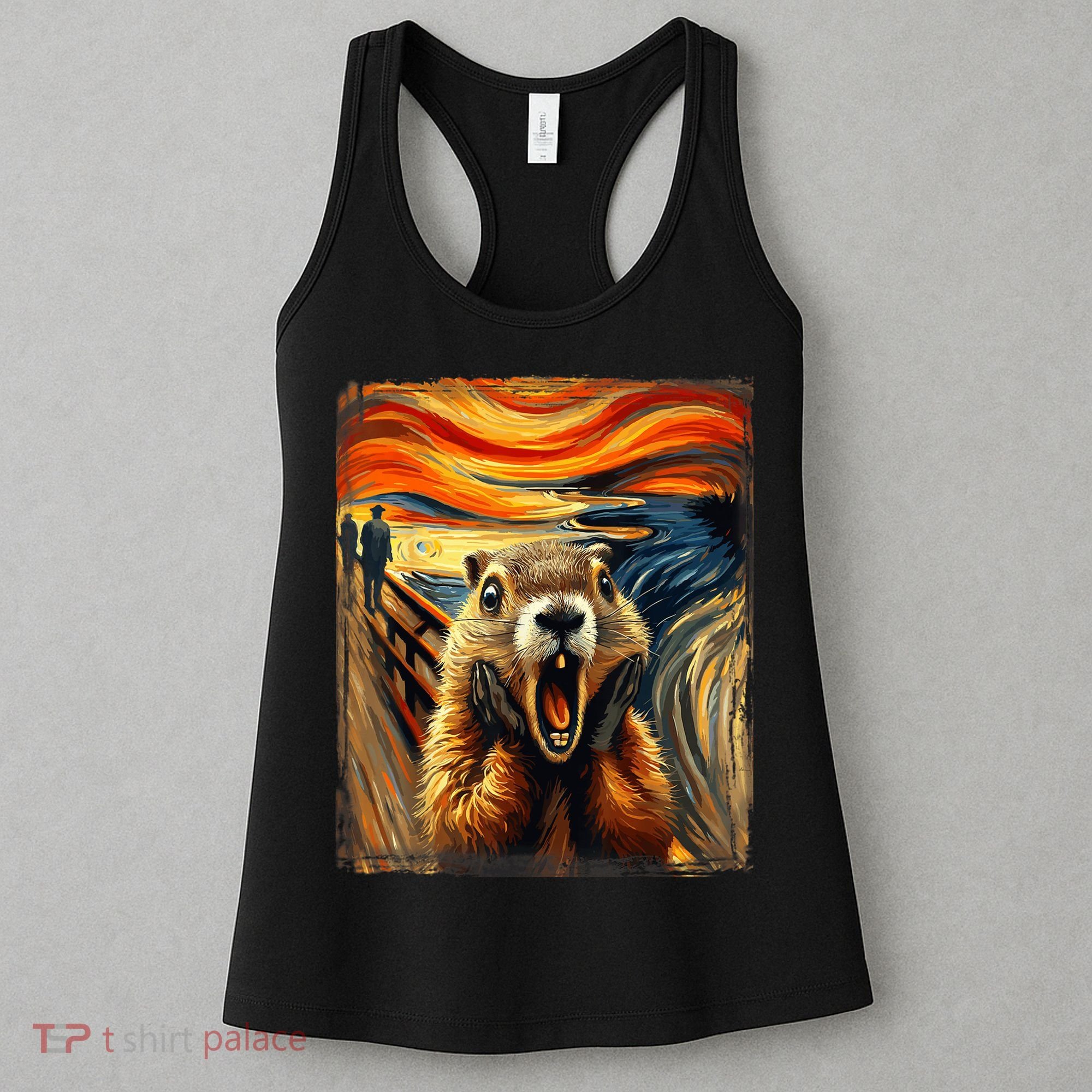 Scream Groundhog | Artistic Groundhog Day Women's Tank Top