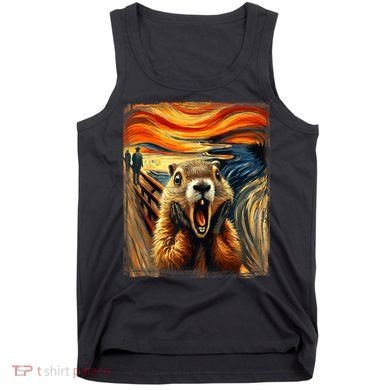Scream Groundhog | Artistic Groundhog Day Tank Top